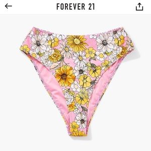 NWT Forever 21 Floral High-Waist Bikini Bottom Medium